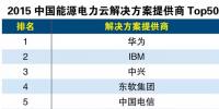 2015中國(guó)能源電力云解決方案提供商Top50