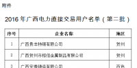 廣西關(guān)于2016年電力直接交易準(zhǔn)入<font color=