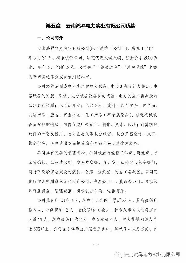 云南鴻昇電力實(shí)業(yè)有限公司售電業(yè)務(wù)概述