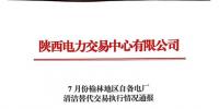 《7、8、9月份榆林地區(qū)自備電廠清潔能源交易執(zhí)行情況通報》