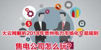 2018年貴州電力市場(chǎng)化交易規(guī)則解析 售電公司怎么玩？