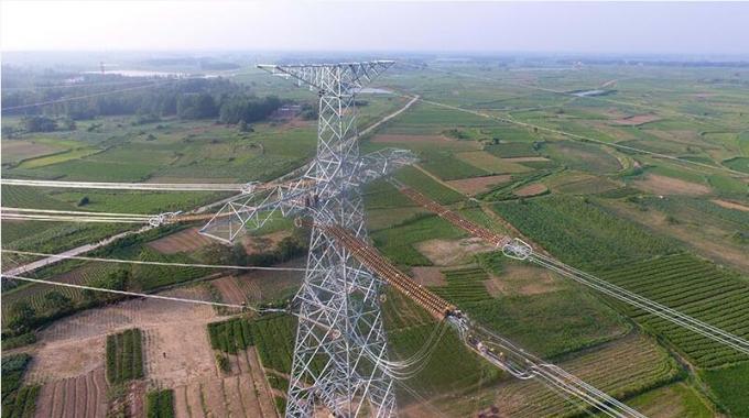 “西電東送”晉北至江蘇工程±800千伏特高壓直流輸電線路安徽段加緊建設(shè)