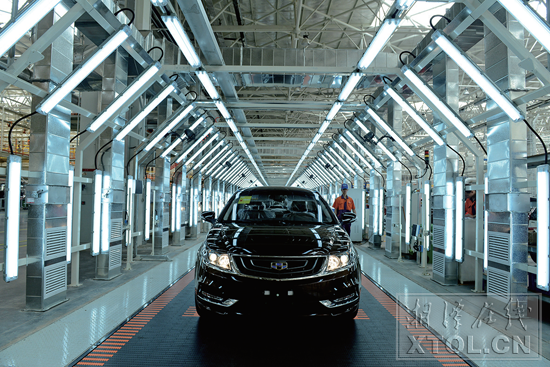 吉利汽車湘潭基地SUV生產(chǎn)線。(鐘泉 攝)