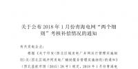 2018年1月份青海電網(wǎng)“兩個細則”考核結(jié)果：11家風電場全部為零