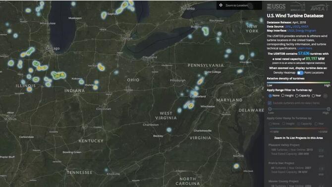 美國(guó)四部門(mén)/團(tuán)體發(fā)布美國(guó)風(fēng)電機(jī)組數(shù)據(jù)庫(kù)