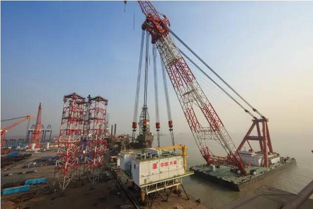 ZPMC國內(nèi)最大海上升壓站組塊即將發(fā)運