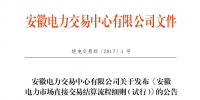 安徽電力市場直接交易結算流程細則(試行)發(fā)布
