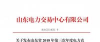 山東2018年第三次年度電力直接交易（雙邊協(xié)商）交易電量1700萬(wàn)兆瓦時(shí)