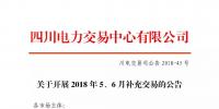 四川關于開展2018年5、6月補充交易的公告