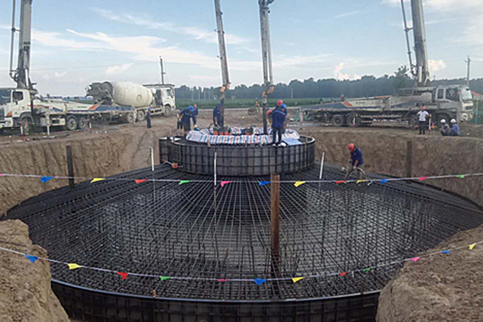 河南開封通許49.5兆瓦風(fēng)電項(xiàng)目首臺(tái)風(fēng)機(jī)基礎(chǔ)澆筑完成