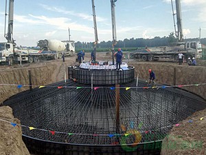 河南開封通許49.5兆瓦風(fēng)電場首臺風(fēng)機(jī)完成混凝土澆筑
