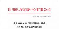 公告 | 關(guān)于2018年10月四川送河南、湖北月內(nèi)省間外送交易結(jié)果的公告