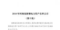 669家！河南公示2018年第十批新增電力用戶名單（附名單）