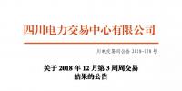 四川2018年12月第3周周交易結果