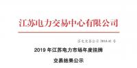 江蘇電力交易中心發(fā)布了《2019年江蘇電力市場(chǎng)年度掛牌交易結(jié)果公示》